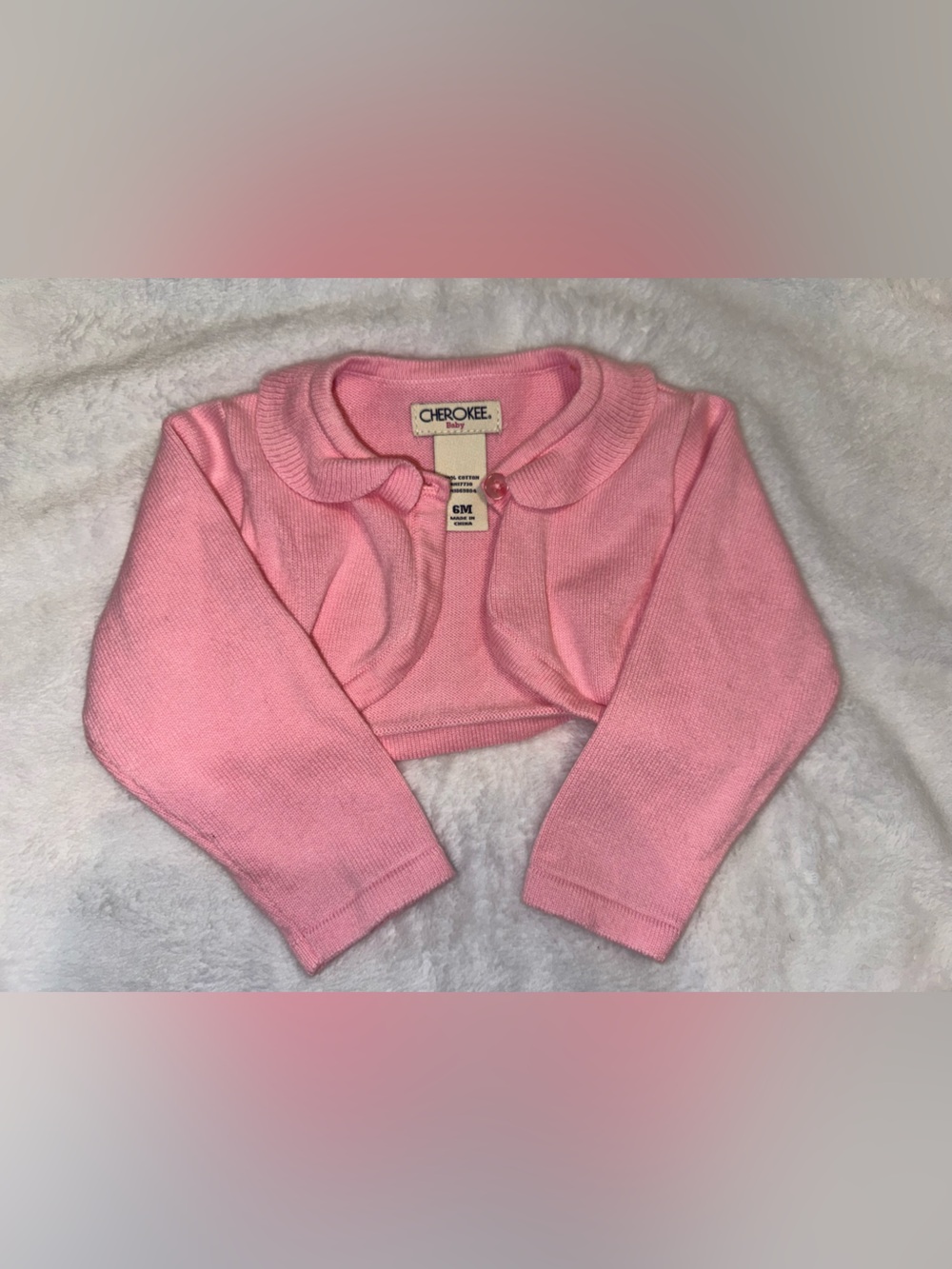 Cherokee Pink Baby Bolero Sweater